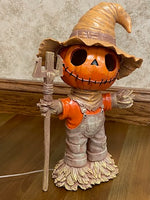 
              Light-Up Pumpkin Scarecrow Figurine Halloween Fall Decor Jack-O’-Lantern
            