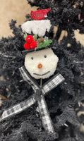 
              Snowman Pic With Black Buffalo Plaid -28" Long
            