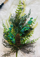 
              29" Pine, Fern, Pinecone, with Gorgeous Peacock Colors
            