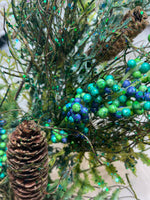 
              29" Pine, Fern, Pinecone, with Gorgeous Peacock Colors
            