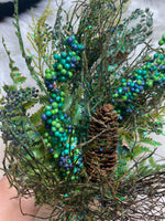 
              29" Pine, Fern, Pinecone, with Gorgeous Peacock Colors
            