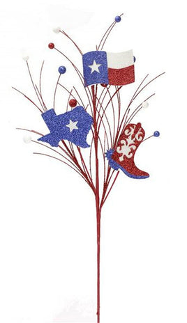 27" Texas Patriotic Glitter Spray