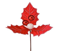 
              15" Velvet Peppermint Large Holly Pick With Balls (Sold in Qty 2)
            