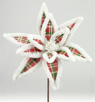 
              White, Red, and Green Houndstooth Poinsettia Floral
            