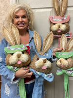 
              35" & 25"  Burlap & Fabric Hanging Bunny Heads
            