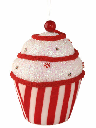 6.5" Peppermint Cupcake Ornament