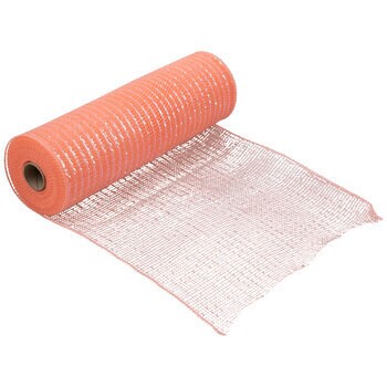 Coral Metallic Deco Mesh Ribbon