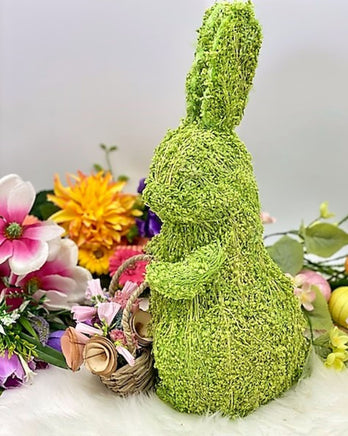 Straw Standing Easter Bunny-Green