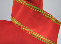 
              Red Checkered Dupion Ribbon-4"X10yd
            