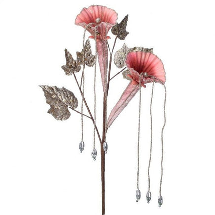 19" Dripping Trumpet Flower Spray- (Sold in Set of 2)