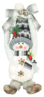 
              Ash Gray Snowman Doorknob Hanger with Lights
            