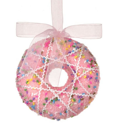 4" Pink Doughnut w/Icing & Sprinkles Ornament