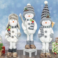 
              Ash Gray Snowman Stander with Lights
            