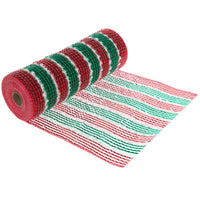 
              Red, Green & White Pom Pom Deco Mesh Ribbon- 10 in x 30 ft
            