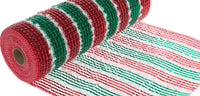 
              Red, Green & White Pom Pom Deco Mesh Ribbon- 10 in x 30 ft
            