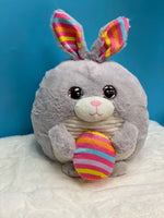 
              Plush Gray Bunny with Easter Egg
            