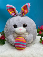 
              Plush Gray Bunny with Easter Egg
            