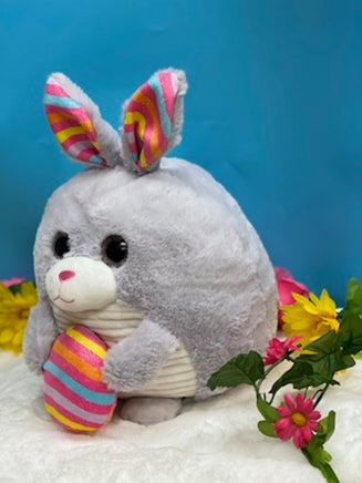 Plush Gray Bunny with Easter Egg