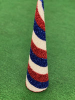 
              18" Patriotic Striped Cone Tree Decor
            