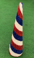 
              18" Patriotic Striped Cone Tree Decor
            