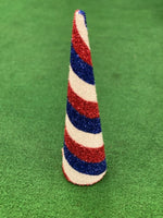 
              18" Patriotic Striped Cone Tree Decor
            