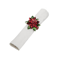 
              Set of 6- Jewel Poinsettia Napkin Rings
            