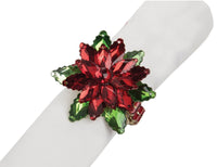 
              Set of 6- Jewel Poinsettia Napkin Rings
            