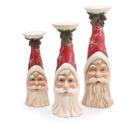 
              Set of 3- Santa Pillar Candleholders
            