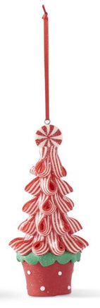 Set of 3- Ribbon Candy Christmas Tree Ornaments