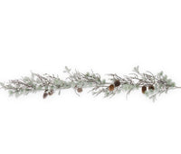 
              62" Glittered Twig w/Pine Berries and Pinecone Garland
            