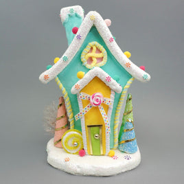 14" Light Blue Gingerbread House