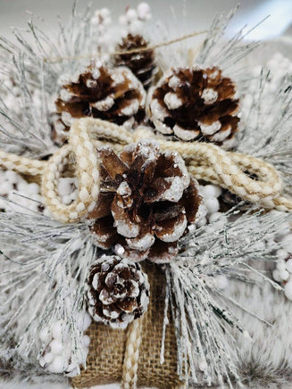 Gray Faux Fur Gift Box Decor