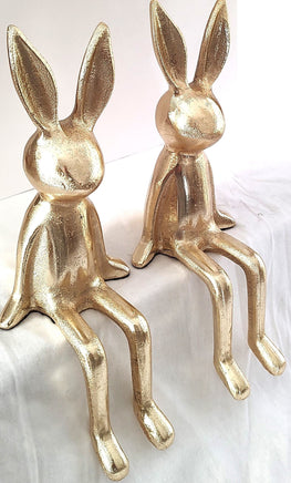 Gold Sitting Easter Bunnies- Set of 2