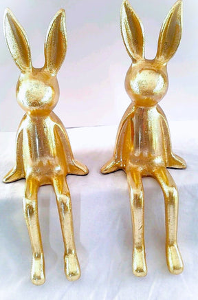 Gold Sitting Easter Bunnies- Set of 2