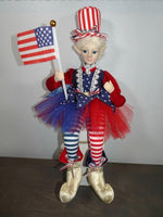 
              16" Patriotic Girl Elf Doll Shelf Sitter
            