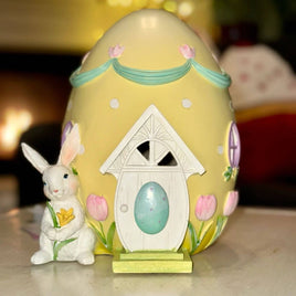 Light Up Yellow Easter Egg House Decor