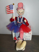 
              16" Patriotic Girl Elf Doll Shelf Sitter
            