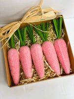 
              Set of 5- Lt Pink Flocked Carrots
            