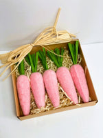 
              Set of 5- Lt Pink Flocked Carrots
            