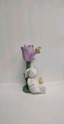 Tulip Flower & Easter Bunny Figurine