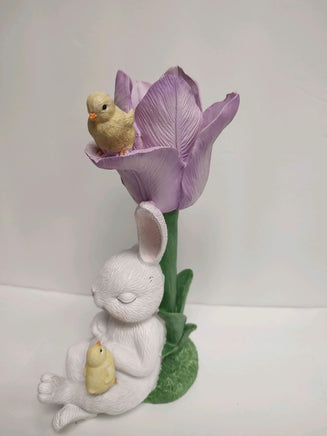 Tulip Flower & Easter Bunny Figurine