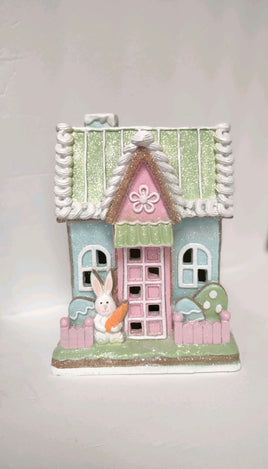 Light Up Pastel Easter Gingerbread Cottage Decor