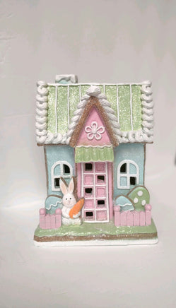 Light Up Pastel Easter Gingerbread Cottage Decor