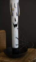 
              Set of 2- Painted Metal Ghost Taper Candle Holders
            