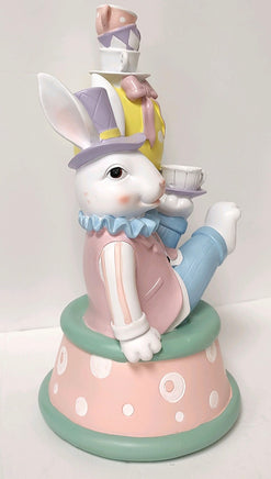 Balancing Easter Bunny Figurine