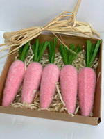 
              Set of 5- Lt Pink Flocked Carrots
            